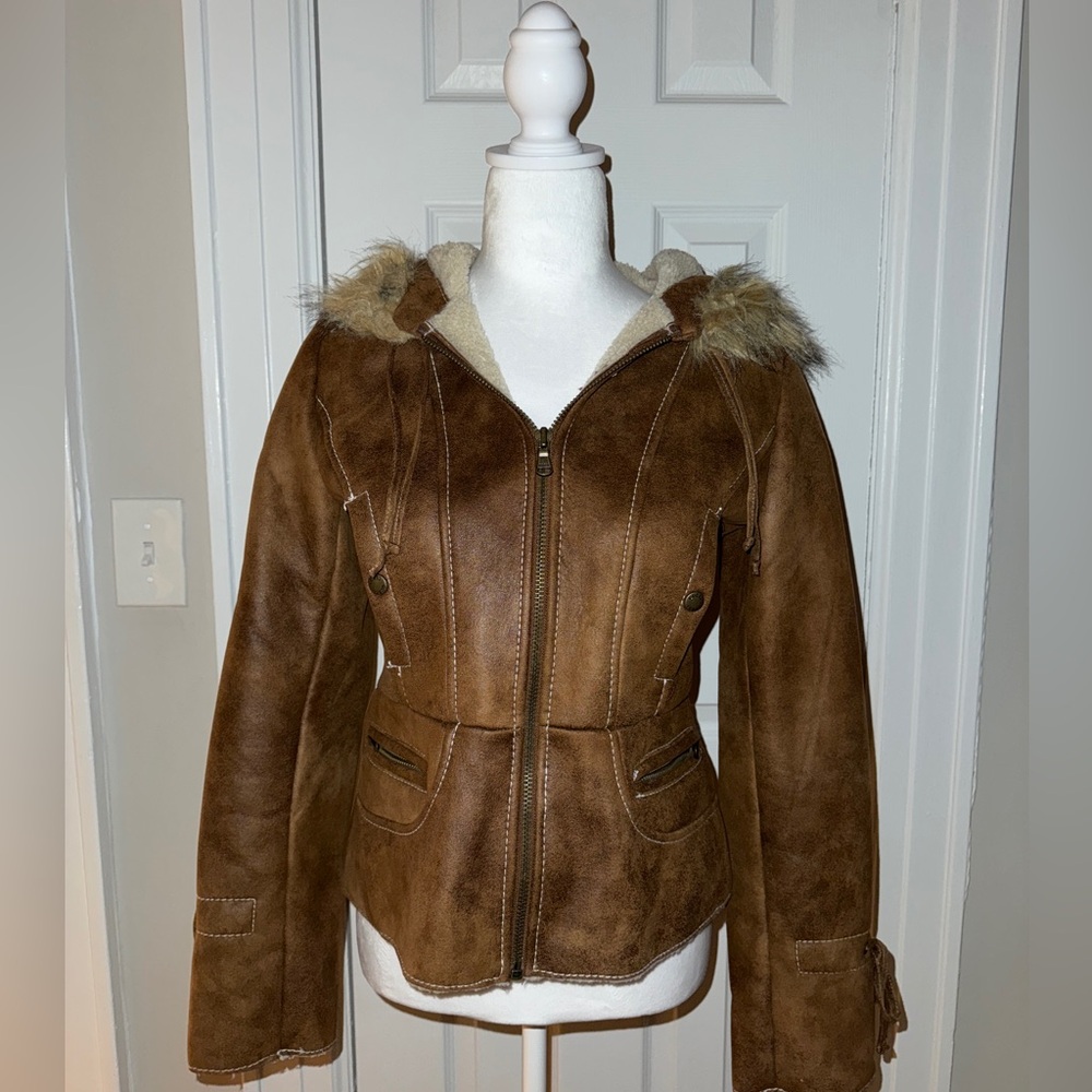 Vintage Guess suede brown leather jacket for women